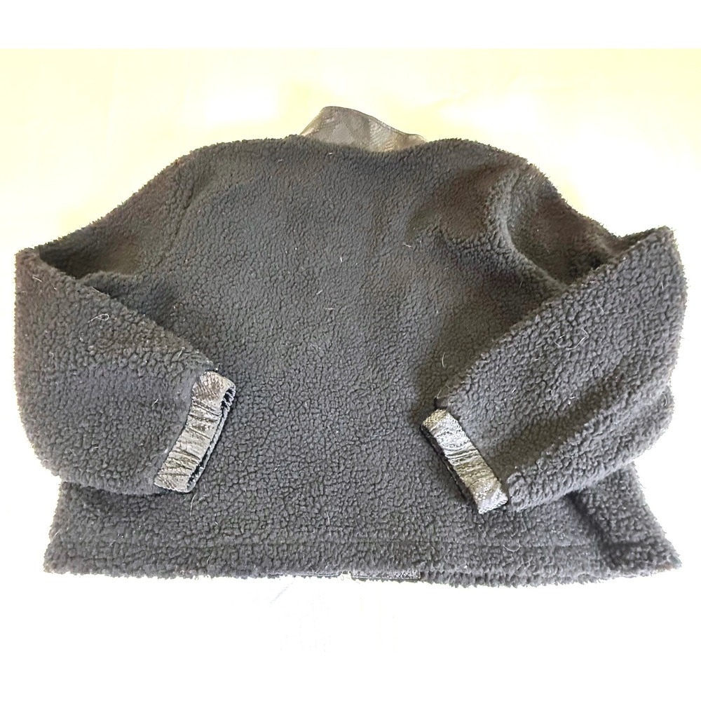 Juicy Couture Black Sherpa Jacket Womens 2X Cropped Y2K McBling Fleece Zip NWT - Picture 9 of 10